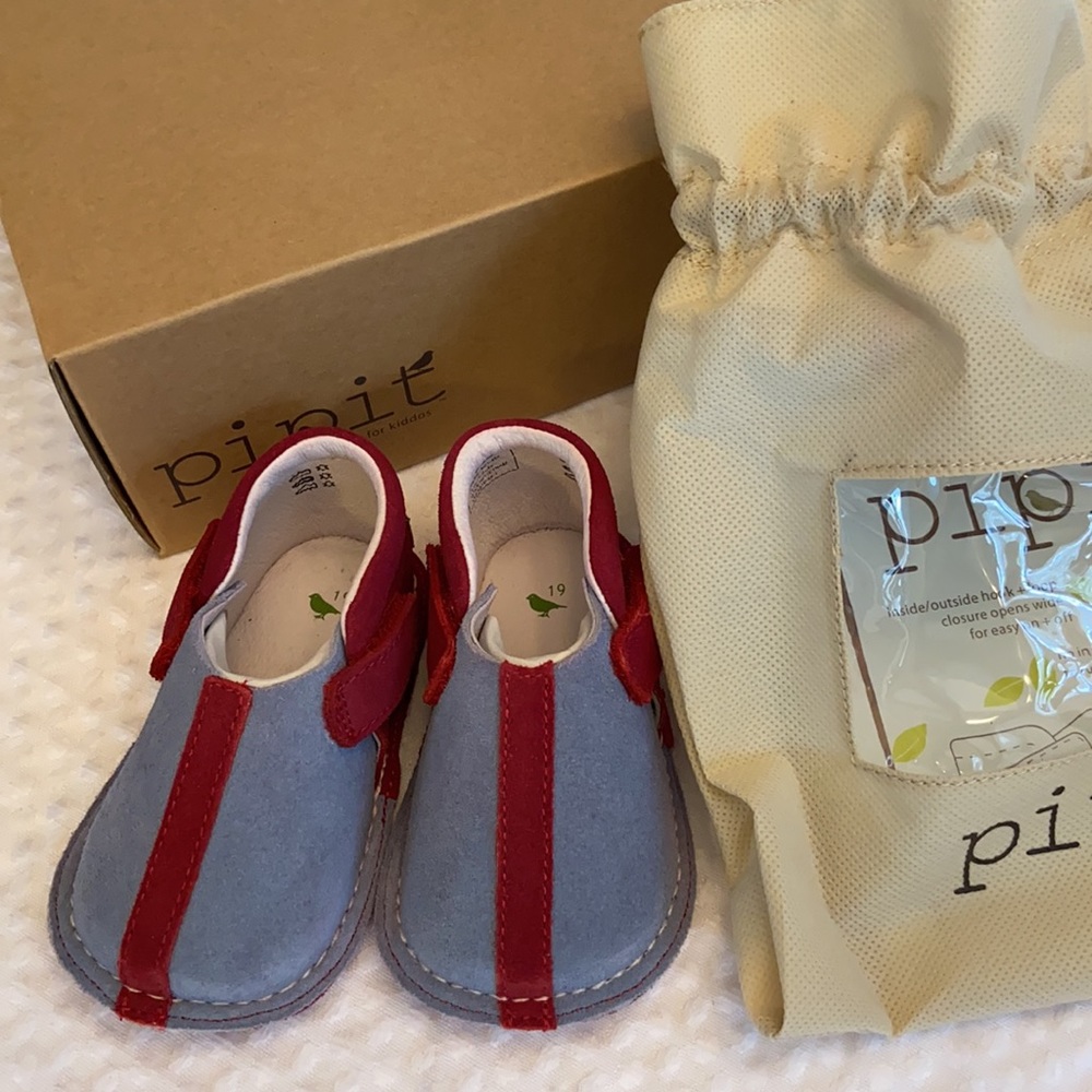 NEW! Pipit “STRIPE” Baby Toddler First Shoes Sky - Picture 4 of 14